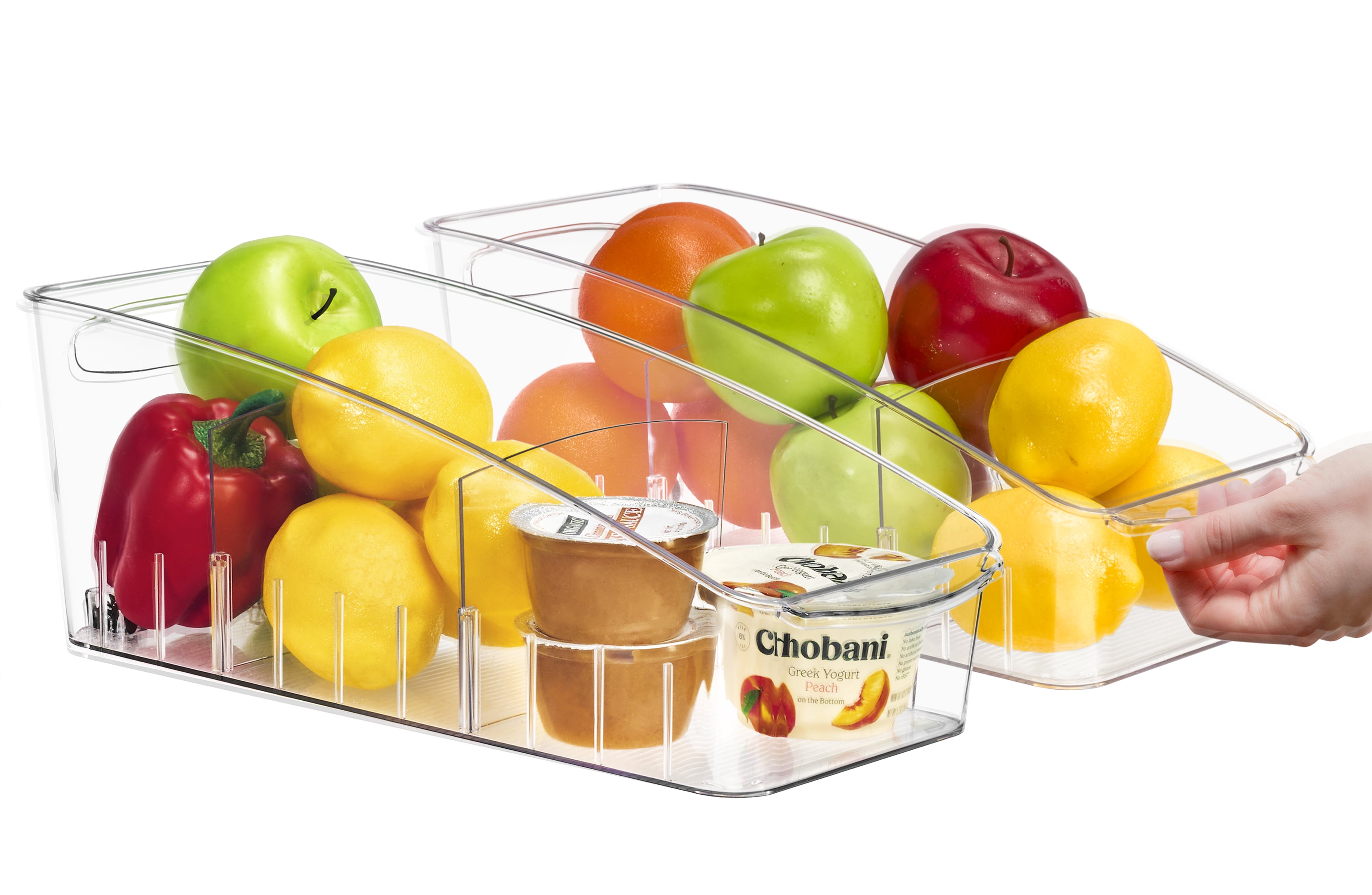 Sorbus Clear Plastic Organizer Storage Bin Containers with Handles for Pantry Food & Kitchen Fridge (8-Pack)