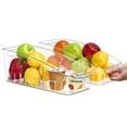 thumbnail image 1 of WholesHome Rolling Fridge Bin Container Organizer - Clear Design with Dividers & Handles for Kitchen and Pantry Storage - Efficiently Organize and Store, 1 of 7