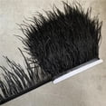 thumbnail image 1 of Wholesale 10Yard High Quality Ostrich Feather Trim Fringe Feather Ribbon 10-15CM/4-6Inch Width Sewing Crafts Costumes Decoration black 2 yards, 1 of 6