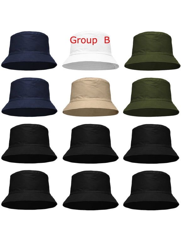Wholesale 12-Pack Assorted Bucket Hat For Men Women Summer Travel Beach Outdoor Trendy Hat - Group B