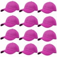 thumbnail image 1 of Wholesale 12-Pack Plain Baseball Cap Adjustable Solid Blank Curved Sun Visor Ball Hat Hot Pink, 1 of 6