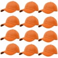 thumbnail image 1 of Wholesale 12-Pack Plain Baseball Cap Adjustable Solid Blank Curved Sun Visor Ball Hat Orange, 1 of 6