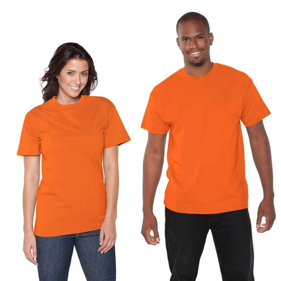 Wholesale 12 x OTTO 6.1 oz. Comfy Cotton Jersey Knit Unisex Heavyweight Comfy Tee T-Shirt - B. Orange - (12 Pcs)