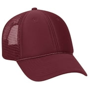 Wholesale 12 x OTTO Polyester Foam Front 6 Panel Low Profile Mesh Back Trucker Hat - Burg. Marn - (12 Pcs)
