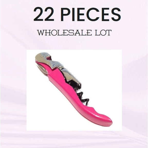 Wholesale 22 Pink Corkscrews Double-Hinged Wine Keys w/ Foil Cutter Only $1.94