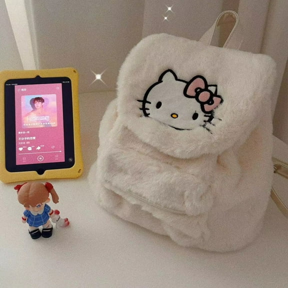 Wholesale 29cm Kawaii Hello my Kitties Sanrios Stuffed Backpack Kuromis y Melodies Soft PP Cotton Drawstring Hand Bags