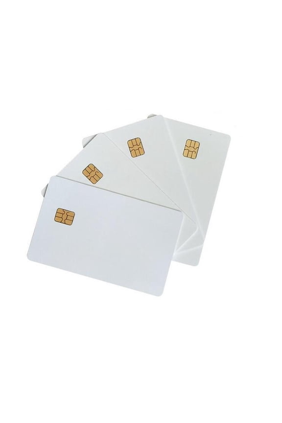 Wholesale 50Pcs ISO7816 RFID Contact Chip PVC Smart White IC Cards for SLE 4442