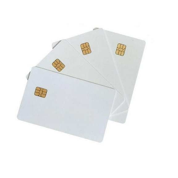 Wholesale 50Pcs ISO7816 RFID Contact Chip PVC Smart White IC Cards for SLE 4442