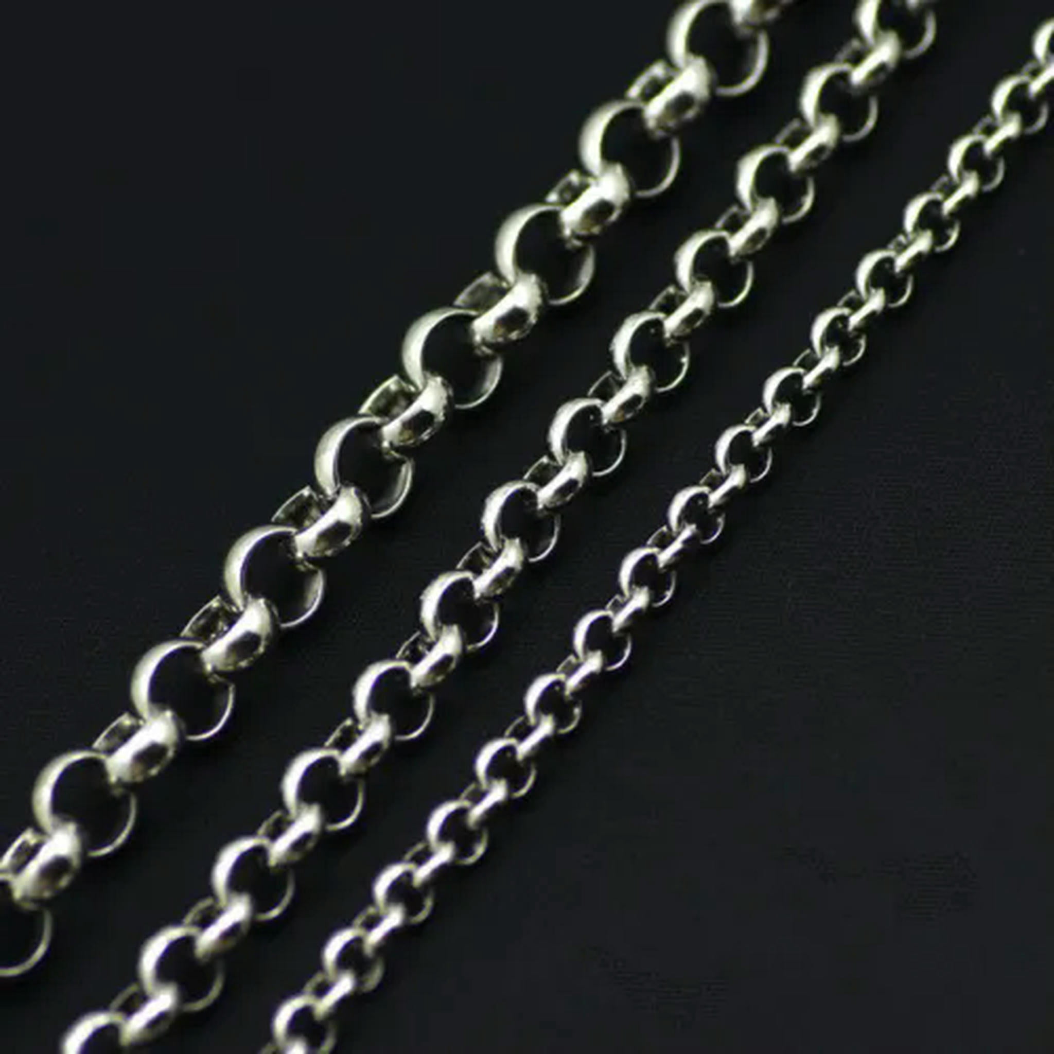 Wholesale 5M In Bulk Factory Round Rolo DIY Chains Stainless Steel 3/5 ...