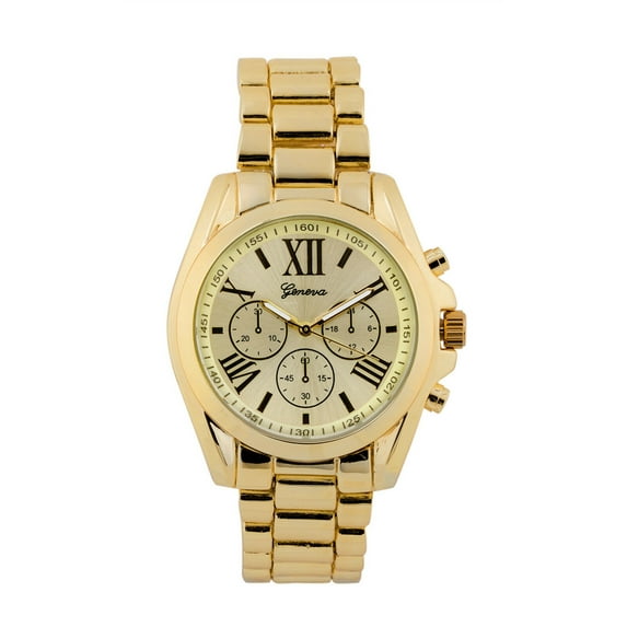 Wholesale 6 pcs Geneva Yellow Gold Tone Classic Men's Watch.