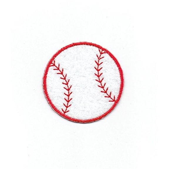Wholesale Applique Baseball White and Red Embroidery Iron-On Patch and Sew-On Patch