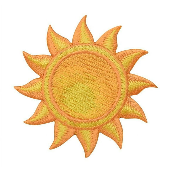 Wholesale Applique Tropical Sun Orange and Yellow Iron-On Patch and Sew-On Patch