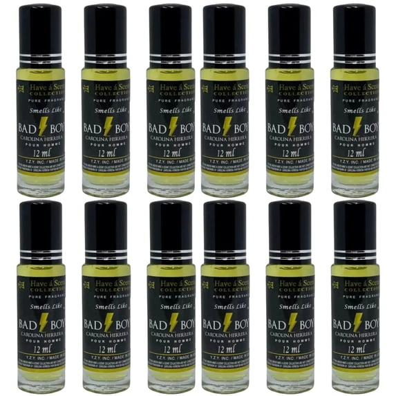 Wholesale Bad Boy Perfume Oil 12-Pack – Bold Spicy Masculine Long-Lasting Roll-On Fragrance (12ml Each)