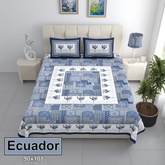 Wholesale Bedsheet, Hand Block Printed King Size Cotton Bedsheet Set, Floral Cotton Double Bedding Set With Pillowcases, Cotton Home Bedding