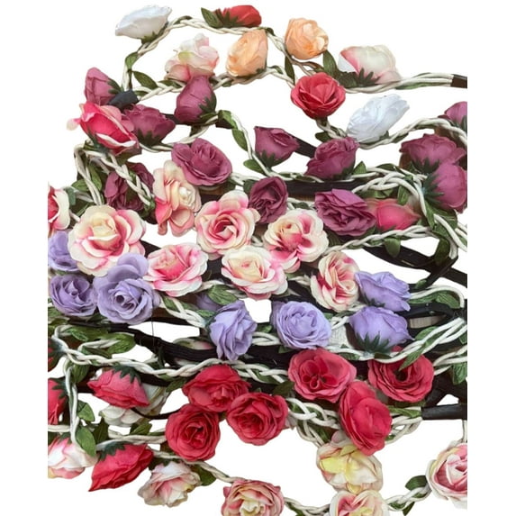 Wholesale / Best Sell Set of 12 Pc Mini mixed Crown Headband / Halo/ Hippie Flower Headband/ Garden Party/ Party Favor / Wedding Headband