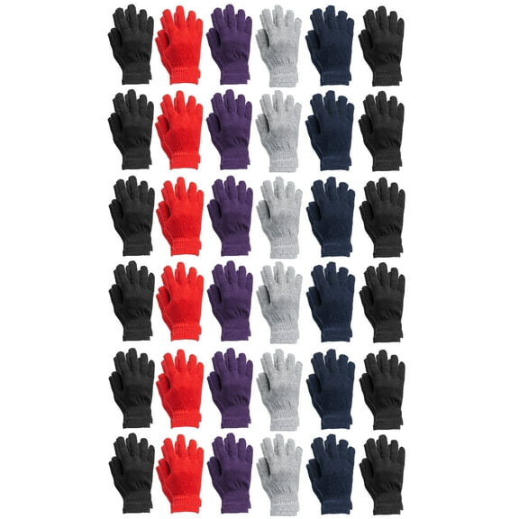 Wholesale Bulk Winter Gloves For Men Woman, Bulk Pack Warm Winter Thermal Gloves (36 Pairs Assorted)
