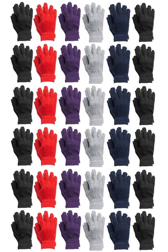 Wholesale Bulk Winter Gloves For Men Woman, Bulk Pack Warm Winter Thermal Gloves (36 Pairs Assorted)
