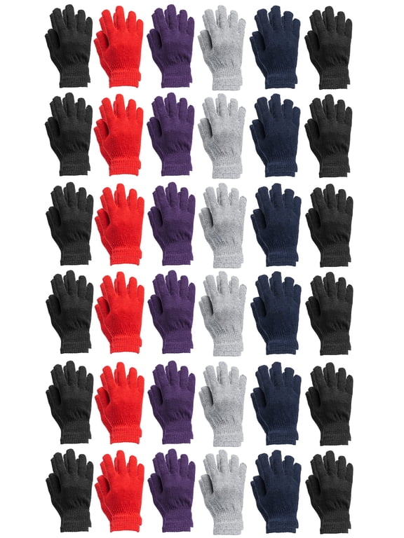 Wholesale Bulk Winter Gloves For Men Woman, Bulk Pack Warm Winter Thermal Gloves (36 Pairs Assorted)