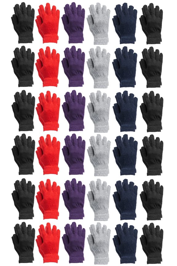 Wholesale Bulk Winter Gloves For Men Woman, Bulk Pack Warm Winter Thermal Gloves (36 Pairs Assorted)
