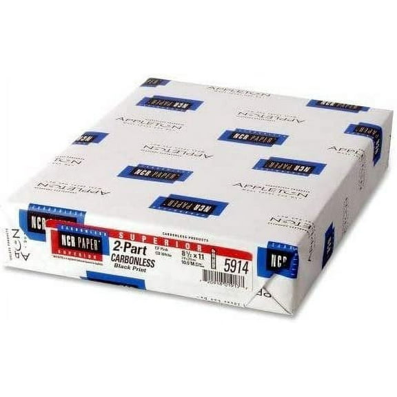 Wholesale CASE of 10 - NCR Paper 2-Part Superior Carbonless Sheets-NCR Paper, Carbonless, 92GE, 2-Part, 8-1/2"x11", 500SH/PK