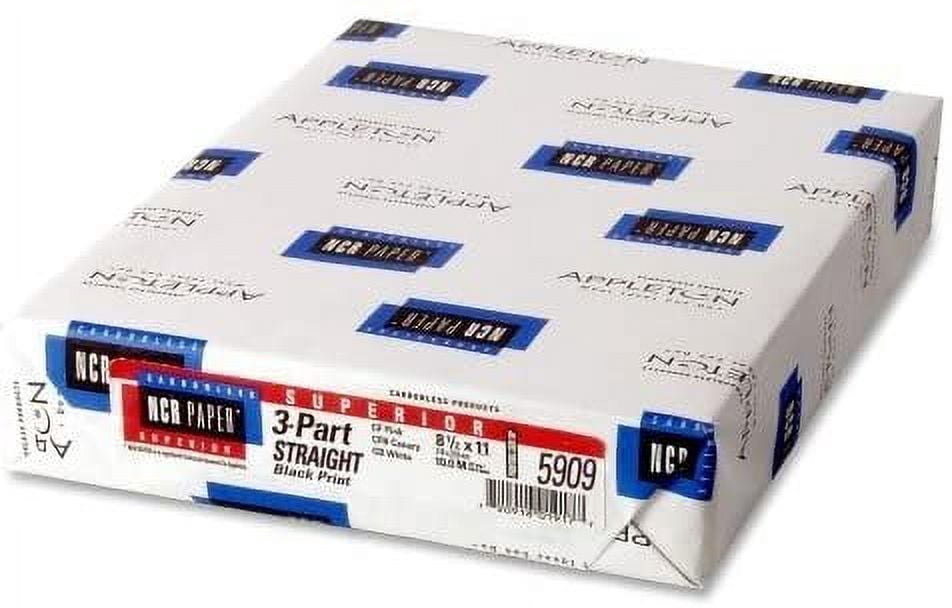 Wholesale CASE of 10 - NCR Paper Superior 3-part Straight Carbnlss Sheets-Straight Paper, 3-Part, 92GE, 8-1/2"x11", 500SH/PK