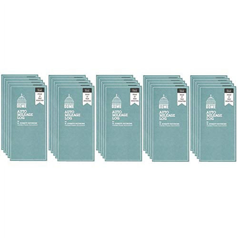 Wholesale CASE of 25 - Dome Publishing Auto Mileage Log-Auto Mileage Book,12 Mthly Forms,32 Pages,3-1/4"x6-1/4,GY