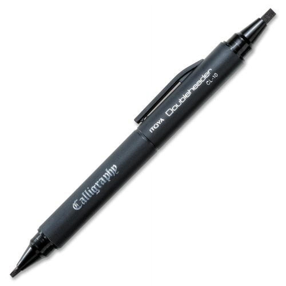 Wholesale CASE of 25 - Itoya Doubleheader Calligraphy Pens-Doubleheader Calligraphy Marker, 1.5mm/3.0mm, Black
