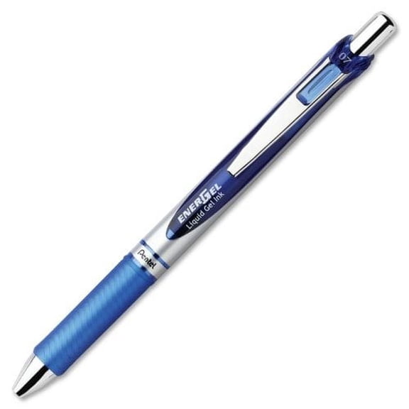 Wholesale CASE of 25 - Pentel EnerGel Liquid Steel Tip Gel Pens-Gel Pen,Retractable,Metal Tip,.7mm,Refill.,Blue Barrel/Ink