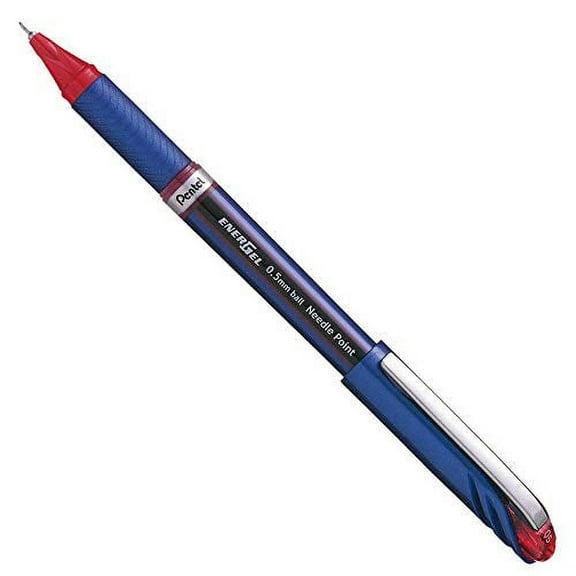 Wholesale CASE of 25 - Pentel EnerGel NV Needlepoint Metal Tip Pens-Gel Pen, Needlepoint, Nonrefillable, 0.5mm, Red Ink