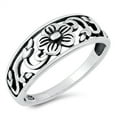 thumbnail image 1 of Wholesale Coiled Leaf Vine Cutout Flower Ring .925 Sterling Silver Band Jewelry Female Male Size 4, 1 of 4