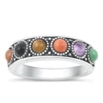 thumbnail image 1 of Wholesale Colorful Ring .925 Sterling Silver Bali Sun Flower Band Blue CZ Jewelry Female Size 5, 1 of 4