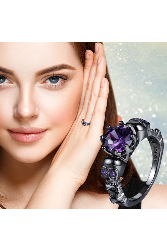 Wholesale Couples Rings Copper Inlaid Zircon Women's Skeleton Bands Ring Size Lovers' Ring