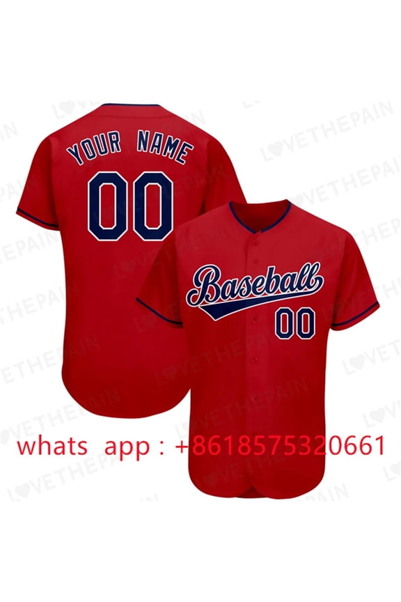 Wholesale Custom Stitched Baseball Jerseys Button Cardigan printing NameNumber Softball Ga