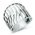 thumbnail image 1 of Wholesale Cutout Zebra Stripe Animal Print Ring .925 Sterling Silver Band Jewelry Female Male Size 6, 1 of 4