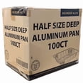 thumbnail image 1 of Wholesale: Disposable 9 x 13 Aluminum Foil Pans Only Half Size Deep Steam Table Bakeware - Cookware Perfect for Baking Cakes, Bread, Meatloaf, Lasagna:100CT, 1 of 4