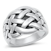 Wholesale Electroform Knot Ring .925 Fancy Sterling Silver Band Jewelry Female Male Unisex Size 8
