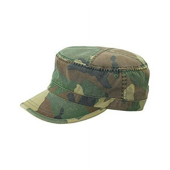 Wholesale Enzyme Washed Cotton Army Cadet Castro Hats (Camo) - 20767 One Size