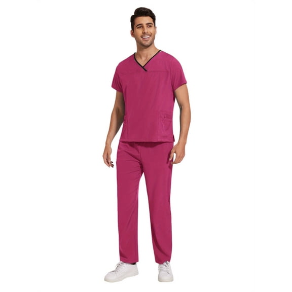 Wholesale Fashion Scrub Suits Hospital Uniform Set Solid Color Gown Pocket Scrubs Sets for Women Mans Joggers Pants Suit