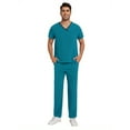 thumbnail image 1 of Wholesale Fashion Scrub Suits Hospital Uniform Set Solid Color Gown Pocket Scrubs Sets for Women Mans Joggers Pants Suit, 1 of 11