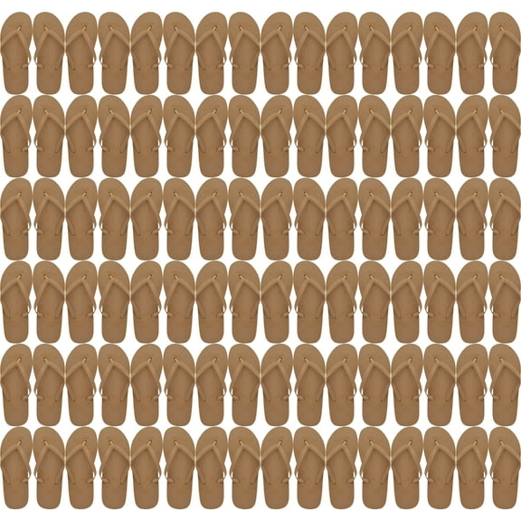Wholesale Flip Flops, 48 Pairs, Many Colors, Men Women Kids, Wedding, Beach, Pool Party, Bulk Pack Slippers (Bronze)