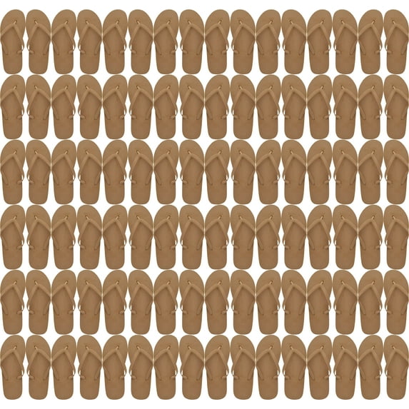 Wholesale Flip Flops, 48 Pairs, Many Colors, Men Women Kids, Wedding, Beach, Pool Party, Bulk Pack Slippers (Bronze)