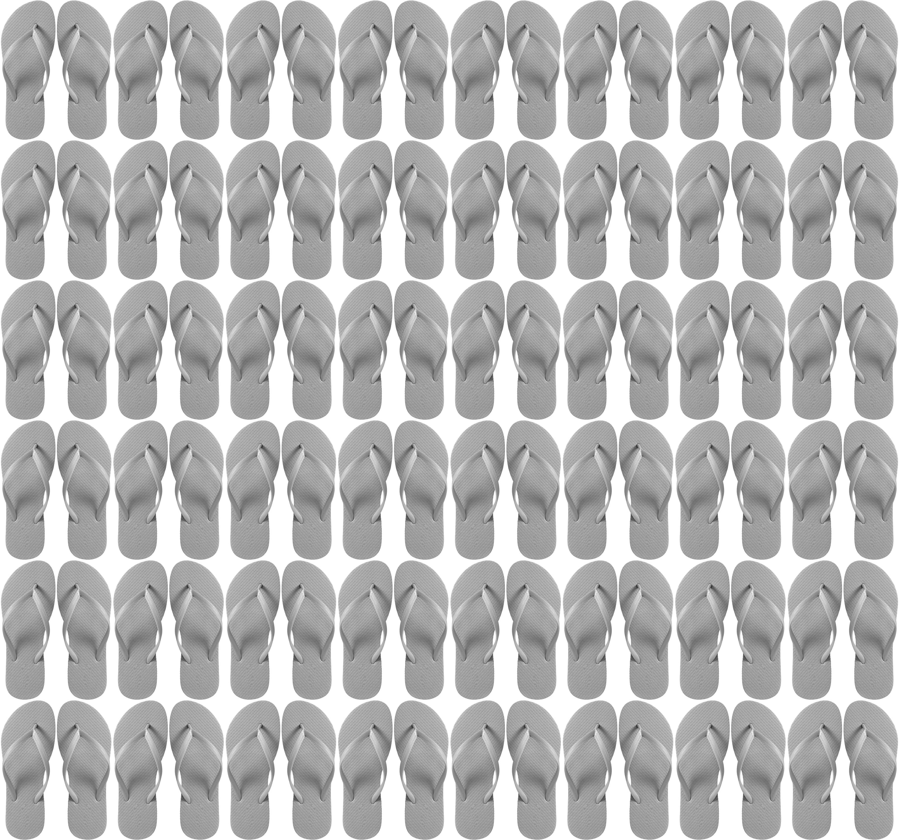 Winterlace Unisex Flip Flops Unisex Slippers, Silver, 48 Pairs