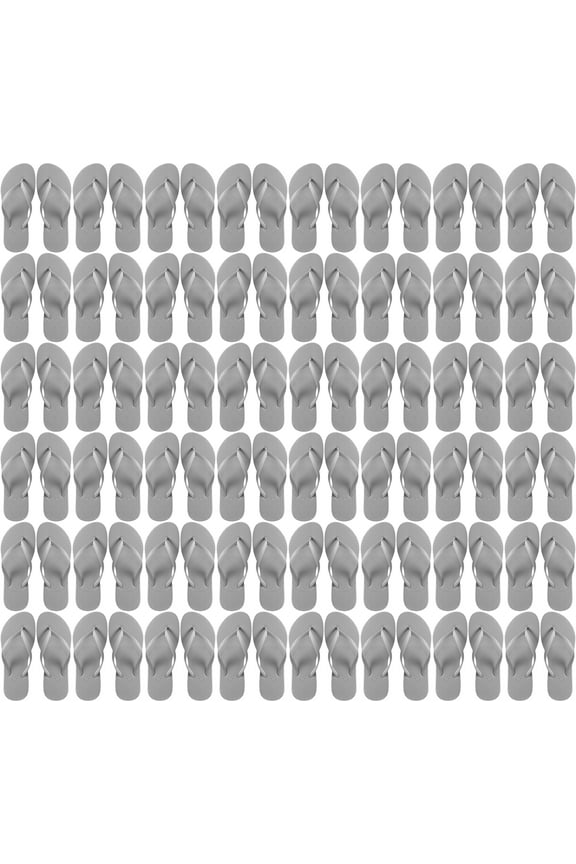 Unisex Flip Flops Unisex Slippers, Silver, 48 Pairs