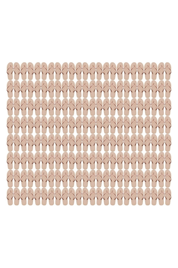 Wholesale Flip Flops, 96 Pairs Case, Men Women Kids, Wedding, Beach, Pool Party, Bulk Pack Slippers (Pink Gold)