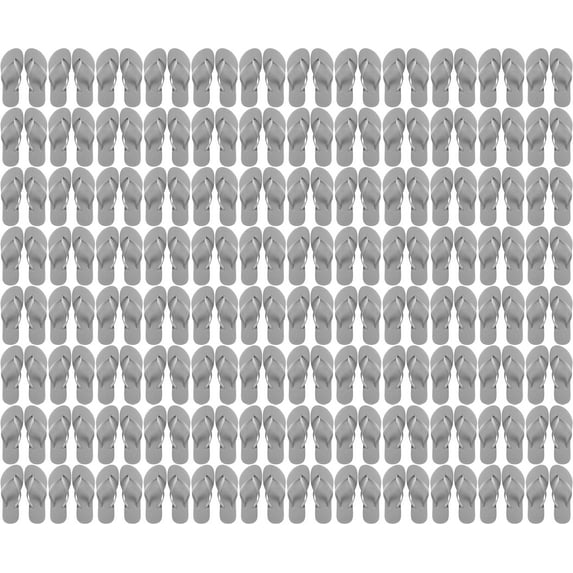 Wholesale Flip Flops, 96 Pairs Case, Men Women Kids, Wedding, Beach, Pool Party, Bulk Pack Slippers (Silver)