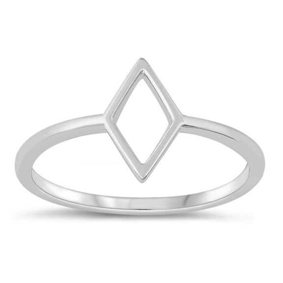 Wholesale Geometric Ring .925 Sterling Silver Diamond-Shape Band Jewelry Female Male Unisex Size 6
