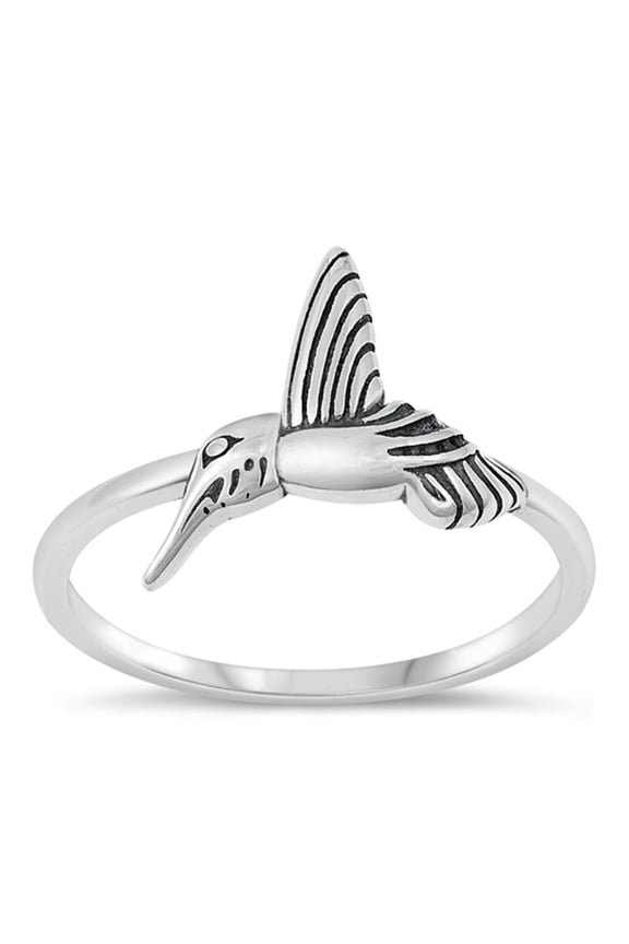 Wholesale Hummingbird Ring .925 Sterling Silver Oxidized Band Jewelry Female Male Unisex Size 7