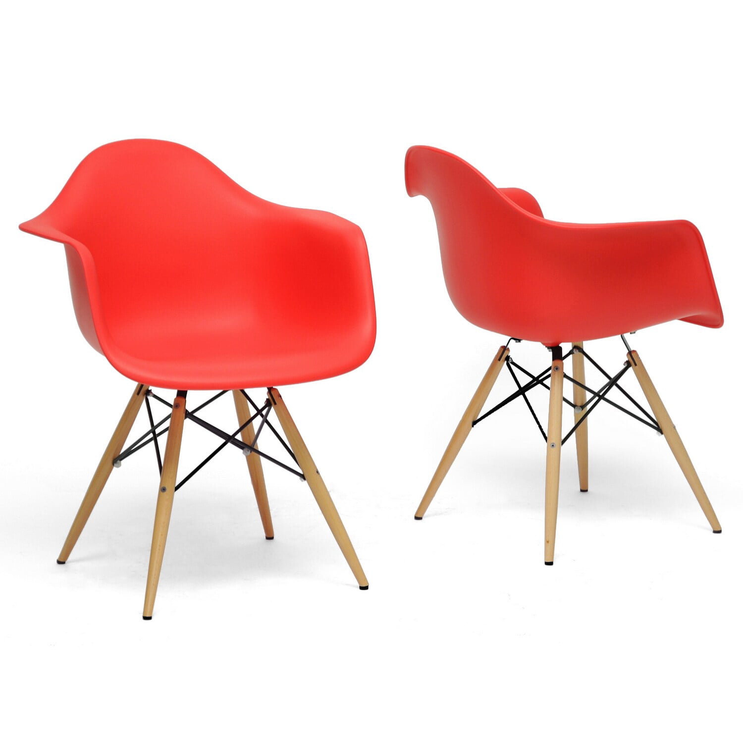 Red Shell Chair Pascal Red Plastic Shell Chair - Walmart.com