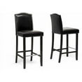 thumbnail image 1 of Wholesale Interiors Libra Modern Bar-Height Stool with Nail Head Trim, Set of 2, Black, 1 of 1