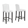 thumbnail image 1 of Wholesale Interiors Libra Modern Bar-Height Stool with Nail Head Trim, Set of 2, White, 1 of 2
